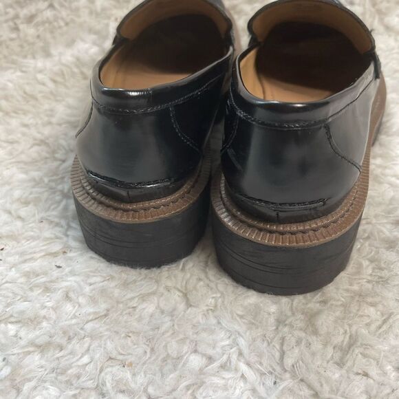 Sam Edelman Laurs Black Leather Platform Loafers Chunky Heel Horsebit SZ… - Picture 4 of 14
